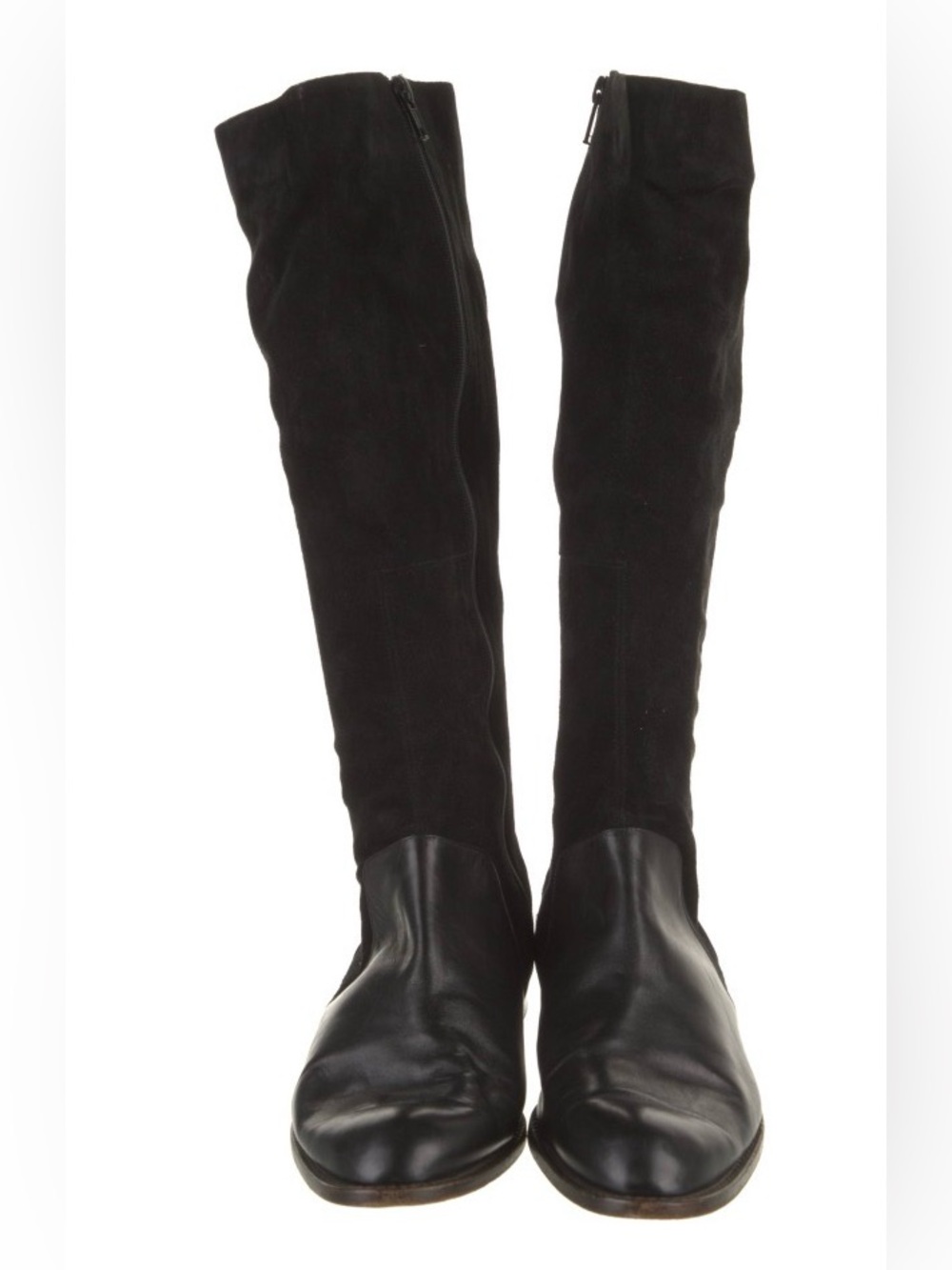 Fratelli Rossetti Black Suede & Leather Knee-High Boots EUC